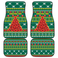Togo Christmas Car Mats with Santa Poinsettia Flower Tree Gifts and African Print Pattern - Wonder Print Shop