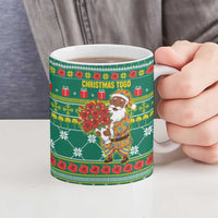 Togo Christmas Ceramic Mug with Santa Poinsettia Flower Tree Gifts and African Print Pattern - Wonder Print Shop