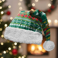 Togo Christmas Santa Hat with Santa Poinsettia Flower Tree Gifts and African Print Pattern - Wonder Print Shop