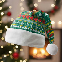 Togo Christmas Santa Hat with Santa Poinsettia Flower Tree Gifts and African Print Pattern - Wonder Print Shop