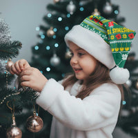 Togo Christmas Santa Hat with Santa Poinsettia Flower Tree Gifts and African Print Pattern - Wonder Print Shop
