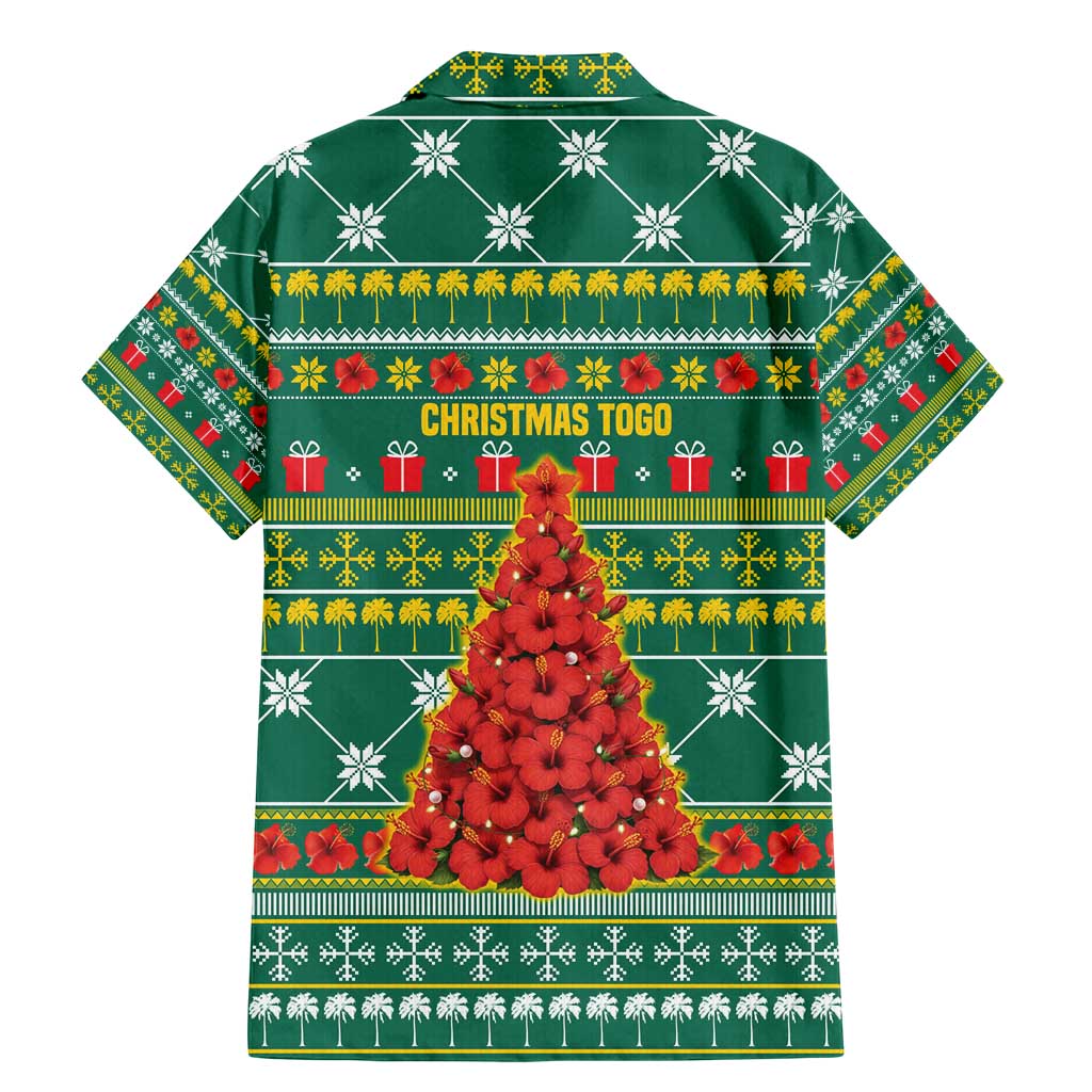 Togo Christmas Family Matching Mermaid Dress and Hawaiian Shirt with Santa Poinsettia Flower Tree Gifts and African Print Pattern - Wonder Print Shop