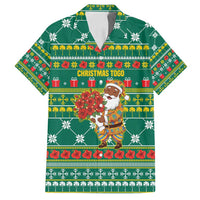 Togo Christmas Family Matching Puletasi and Hawaiian Shirt with Santa Poinsettia Flower Tree Gifts and African Print Pattern - Wonder Print Shop