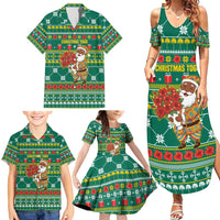 Togo Christmas Family Matching Summer Maxi Dress and Hawaiian Shirt with Santa Poinsettia Flower Tree Gifts and African Print Pattern - Wonder Print Shop