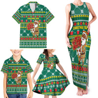 Togo Christmas Family Matching Tank Maxi Dress and Hawaiian Shirt with Santa Poinsettia Flower Tree Gifts and African Print Pattern - Wonder Print Shop