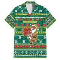 Togo Christmas Hawaiian Shirt with Santa Poinsettia Flower Tree Gifts and African Print Pattern - Wonder Print Shop