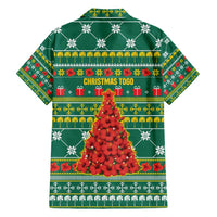 Togo Christmas Hawaiian Shirt with Santa Poinsettia Flower Tree Gifts and African Print Pattern - Wonder Print Shop