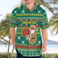Togo Christmas Hawaiian Shirt with Santa Poinsettia Flower Tree Gifts and African Print Pattern - Wonder Print Shop
