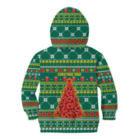 Togo Christmas Kid Hoodie with Santa Poinsettia Flower Tree Gifts and African Print Pattern - Wonder Print Shop
