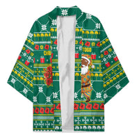 Togo Christmas Kimono with Santa Poinsettia Flower Tree Gifts and African Print Pattern - Wonder Print Shop