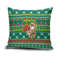 Togo Christmas Pillow Cover with Santa Poinsettia Flower Tree Gifts and African Print Pattern - Wonder Print Shop
