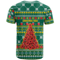 Togo Christmas T Shirt with Santa Poinsettia Flower Tree Gifts and African Print Pattern - Wonder Print Shop