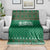 Saudi Arabia Christmas Blanket with Green Pattern, Traditional Script Motif, and Camel Caravan Silhouette - Wonder Print Shop