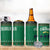 Saudi Arabia Christmas 4 in 1 Can Cooler Tumbler with Green Pattern, Traditional Script Motif, and Camel Caravan Silhouette - Wonder Print Shop