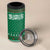 Saudi Arabia Christmas 4 in 1 Can Cooler Tumbler with Green Pattern, Traditional Script Motif, and Camel Caravan Silhouette - Wonder Print Shop