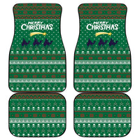 Saudi Arabia Christmas Car Mats with Green Pattern, Traditional Script Motif, and Camel Caravan Silhouette - Wonder Print Shop