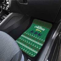 Saudi Arabia Christmas Car Mats with Green Pattern, Traditional Script Motif, and Camel Caravan Silhouette - Wonder Print Shop