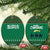 Saudi Arabia Christmas Ceramic Ornament with Green Pattern, Traditional Script Motif, and Camel Caravan Silhouette - Wonder Print Shop