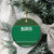Saudi Arabia Christmas Ceramic Ornament with Green Pattern, Traditional Script Motif, and Camel Caravan Silhouette - Wonder Print Shop