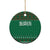 Saudi Arabia Christmas Ceramic Ornament with Green Pattern, Traditional Script Motif, and Camel Caravan Silhouette - Wonder Print Shop