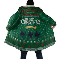 Saudi Arabia Christmas Cloak with Green Pattern, Traditional Script Motif, and Camel Caravan Silhouette - Wonder Print Shop