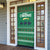 Saudi Arabia Christmas Door Cover with Green Pattern, Traditional Script Motif, and Camel Caravan Silhouette - Wonder Print Shop