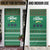 Saudi Arabia Christmas Door Cover with Green Pattern, Traditional Script Motif, and Camel Caravan Silhouette - Wonder Print Shop