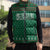 Saudi Arabia Christmas Sleeveless Puffer Jacket with Green Pattern, Traditional Script Motif, and Camel Caravan Silhouette - Wonder Print Shop