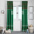 Saudi Arabia Christmas Window Curtain with Green Pattern, Traditional Script Motif, and Camel Caravan Silhouette - Wonder Print Shop