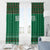 Saudi Arabia Christmas Window Curtain with Green Pattern, Traditional Script Motif, and Camel Caravan Silhouette - Wonder Print Shop