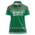 Saudi Arabia Christmas Women Polo Shirt with Green Pattern, Traditional Script Motif, and Camel Caravan Silhouette - Wonder Print Shop