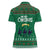 Saudi Arabia Christmas Women Polo Shirt with Green Pattern, Traditional Script Motif, and Camel Caravan Silhouette - Wonder Print Shop