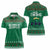 Saudi Arabia Christmas Women Polo Shirt with Green Pattern, Traditional Script Motif, and Camel Caravan Silhouette - Wonder Print Shop