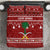 Saudi Arabia Christmas Bedding Set with Red Festive Pattern, National Emblem with Palm and Swords, and Map Motif - Wonder Print Shop