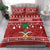 Saudi Arabia Christmas Bedding Set with Red Festive Pattern, National Emblem with Palm and Swords, and Map Motif - Wonder Print Shop