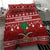 Saudi Arabia Christmas Bedding Set with Red Festive Pattern, National Emblem with Palm and Swords, and Map Motif - Wonder Print Shop