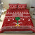Saudi Arabia Christmas Bedding Set with Red Festive Pattern, National Emblem with Palm and Swords, and Map Motif - Wonder Print Shop