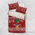 Saudi Arabia Christmas Bedding Set with Red Festive Pattern, National Emblem with Palm and Swords, and Map Motif - Wonder Print Shop