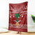 Saudi Arabia Christmas Blanket with Red Festive Pattern, National Emblem with Palm and Swords, and Map Motif - Wonder Print Shop