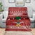 Saudi Arabia Christmas Blanket with Red Festive Pattern, National Emblem with Palm and Swords, and Map Motif - Wonder Print Shop