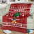 Saudi Arabia Christmas Blanket with Red Festive Pattern, National Emblem with Palm and Swords, and Map Motif - Wonder Print Shop