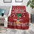 Saudi Arabia Christmas Blanket with Red Festive Pattern, National Emblem with Palm and Swords, and Map Motif - Wonder Print Shop