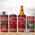 Saudi Arabia Christmas 4 in 1 Can Cooler Tumbler with Red Festive Pattern, National Emblem with Palm and Swords, and Map Motif - Wonder Print Shop