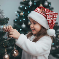 Saudi Arabia Christmas Santa Hat with Red Festive Pattern, National Emblem with Palm and Swords, and Map Motif - Wonder Print Shop