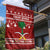 Saudi Arabia Christmas Garden Flag with Red Festive Pattern, National Emblem with Palm and Swords, and Map Motif - Wonder Print Shop