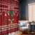 Saudi Arabia Christmas Window Curtain with Red Festive Pattern, National Emblem with Palm and Swords, and Map Motif - Wonder Print Shop