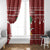 Saudi Arabia Christmas Window Curtain with Red Festive Pattern, National Emblem with Palm and Swords, and Map Motif - Wonder Print Shop