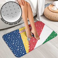 Seychelles Christmas Bathroom Set with Flag Colors Pattern, Tropical Bird Motif, and National Coat of Arms - Wonder Print Shop