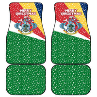 Seychelles Christmas Car Mats with Flag Colors Pattern, Tropical Bird Motif, and National Coat of Arms - Wonder Print Shop