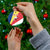 Seychelles Christmas Ceramic Ornament with Flag Colors Pattern, Tropical Bird Motif, and National Coat of Arms - Wonder Print Shop